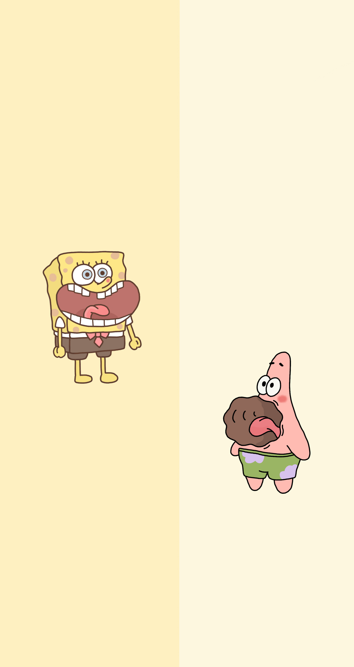 聊天背景图(6),清新可爱卡通左右分区式